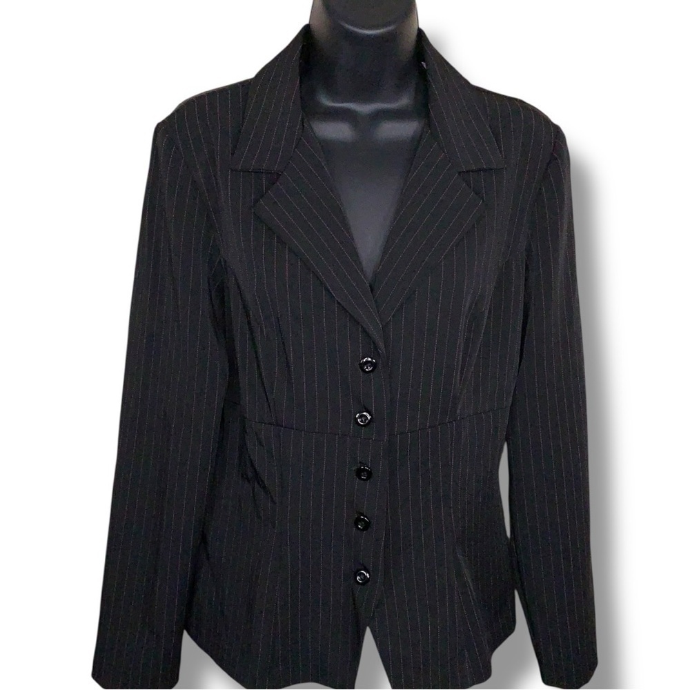 Vintage Y2K 9/10 My Michelle Black Pink Blazer Pinstripes Long Sleeve Goth